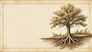 Mature tree roots spreading underground near house foundation