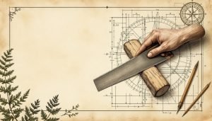 Arborist sharpening a crosscut hand saw with a slim taper file on a log in the field
