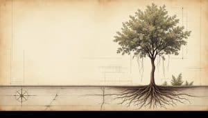 Mature tree roots lifting concrete sidewalk with visible cracks and displacement