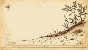 Fresh wood chips spread across a bare sloped area for erosion control near tree root zones