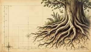 Mature tree roots extending toward house foundation with visible soil separation